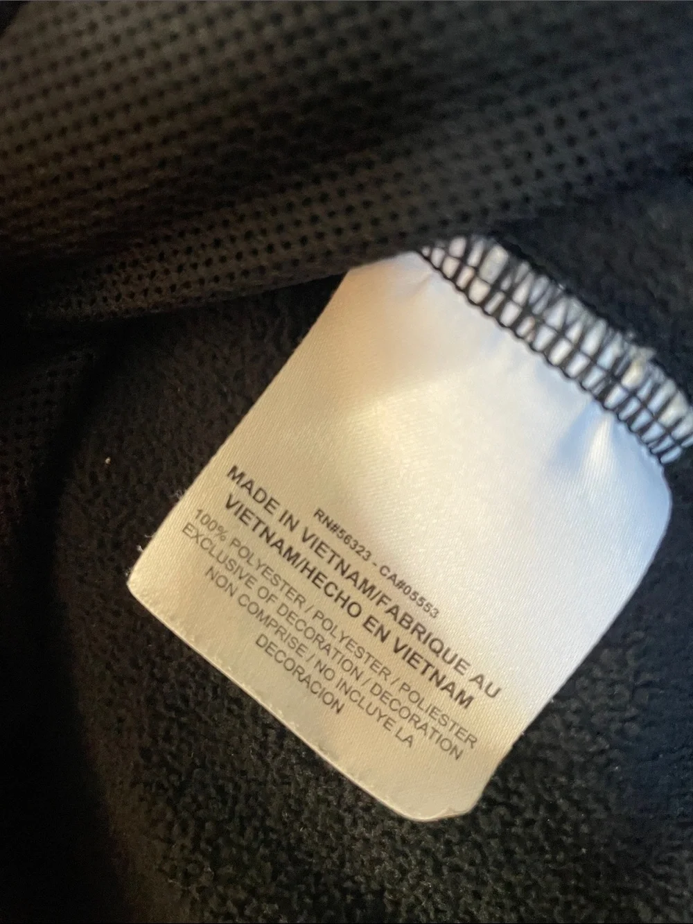 C38- Nike Dri Fit Fleece Black Funnel Neck Long Sleeve Top with White Swoosh